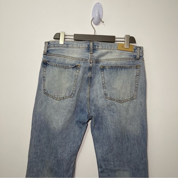 MNML Men's light wash straight leg devil diabolical skull grunge denim jeans 36 - Picture 9 of 11